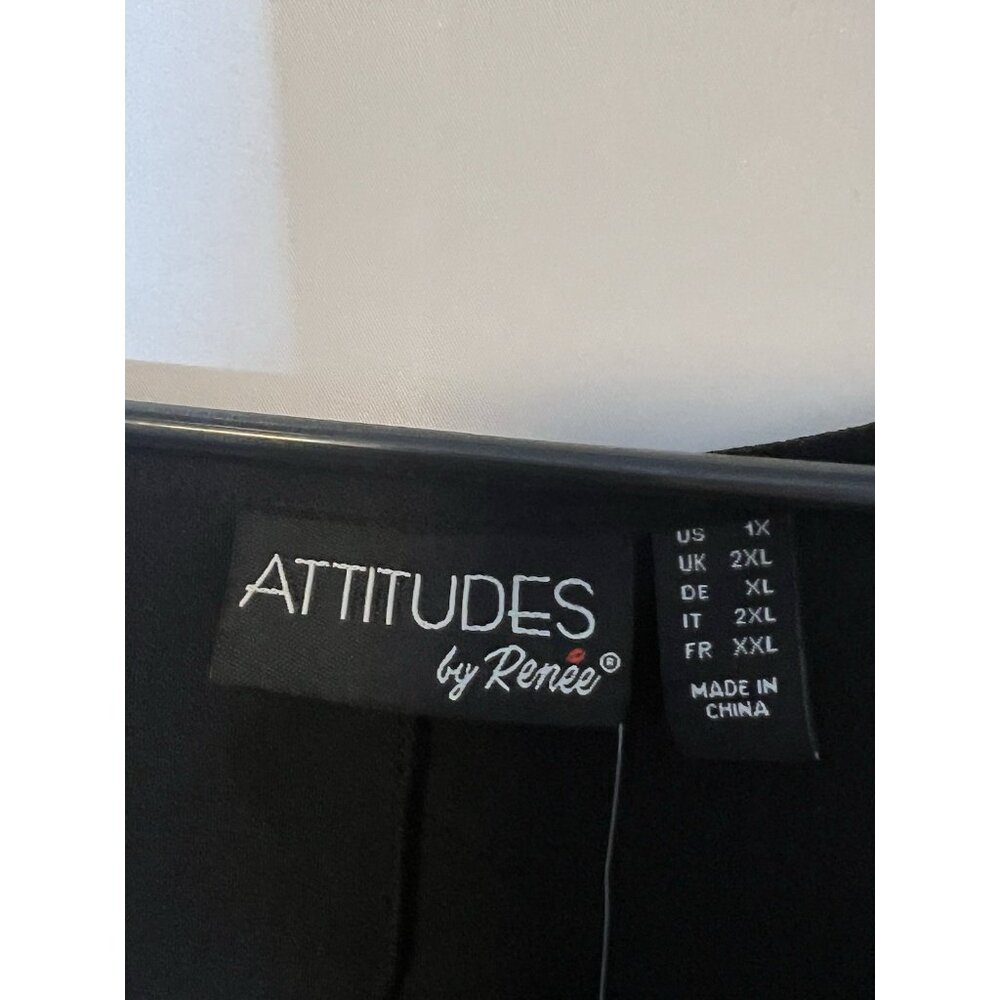 Attitudes by Renee Women Maxi Dress Tie Front Black Plus Size 1X Sleeveless New - Picture 5 of 11